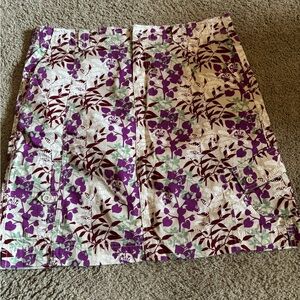 Golf Casual Work Edddie Bauer Size 14 6 Pocket Cargo Skirt Button/zip Front Clos